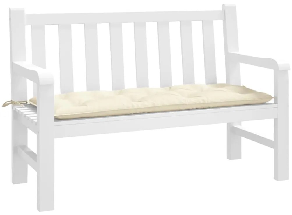 vidaXL Μαξιλάρι Πάγκου Κήπου Κρεμ 120x50x7 εκ. Ύφασμα Oxford