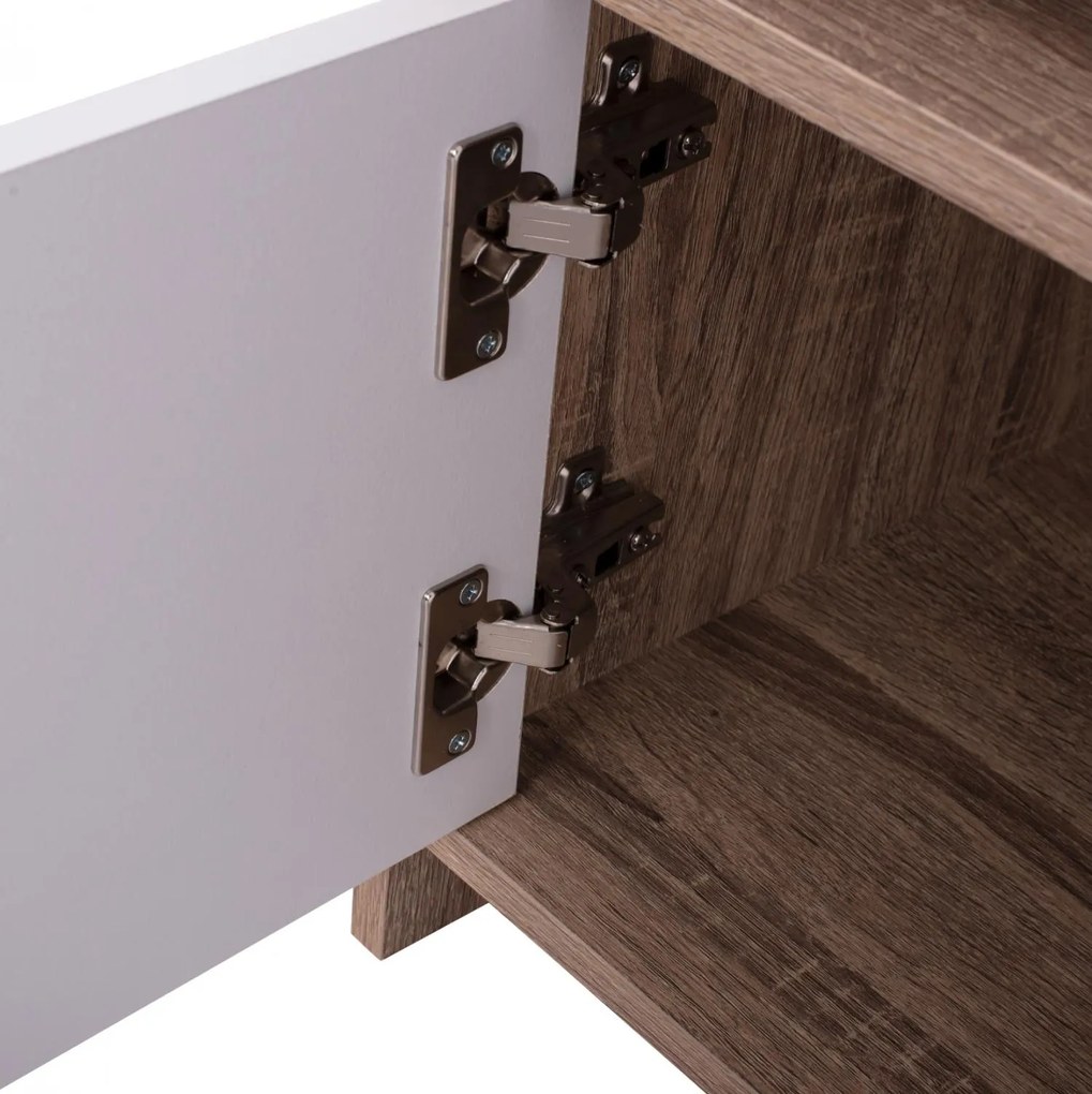 Έπιπλο τηλεόρασης SCOTT Μελαμίνη Sonoma - Λευκό 123x39.5x45.5Yεκ. 123x39.5x45.5 εκ.