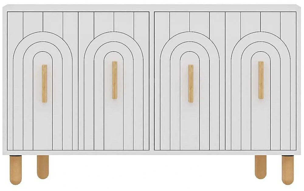 Μπουφές Tiger 327ODS1296 120x29,6x73,6cm White-Oak Particle Board, Melamine