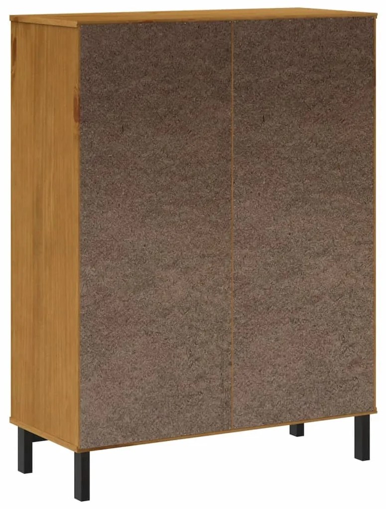 vidaXL Συρταριέρα FLAM 92x40x122,5εκ Μασίφ Ξύλο Πεύκο με Γυάλινη Πόρτα