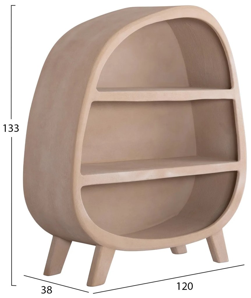 ΡΑΦΙΕΡΑ ΣΕΙΡΑ SANTORINI  MDF ΣΕ ΚΑΦΕ ΧΡΩΜΑ 120x38x133Υεκ.