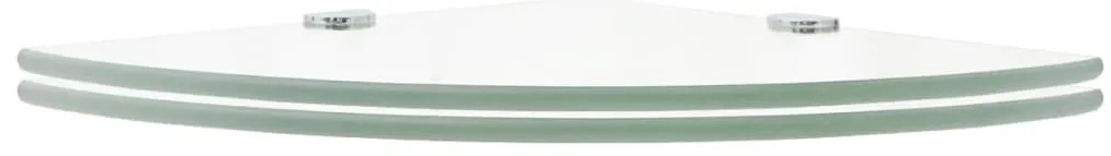 vidaXL Ράφια Γωνία 2 τεμ Διάφανα 35x35 εκ Γυάλινα + Στηρίγματα Χρωμίου