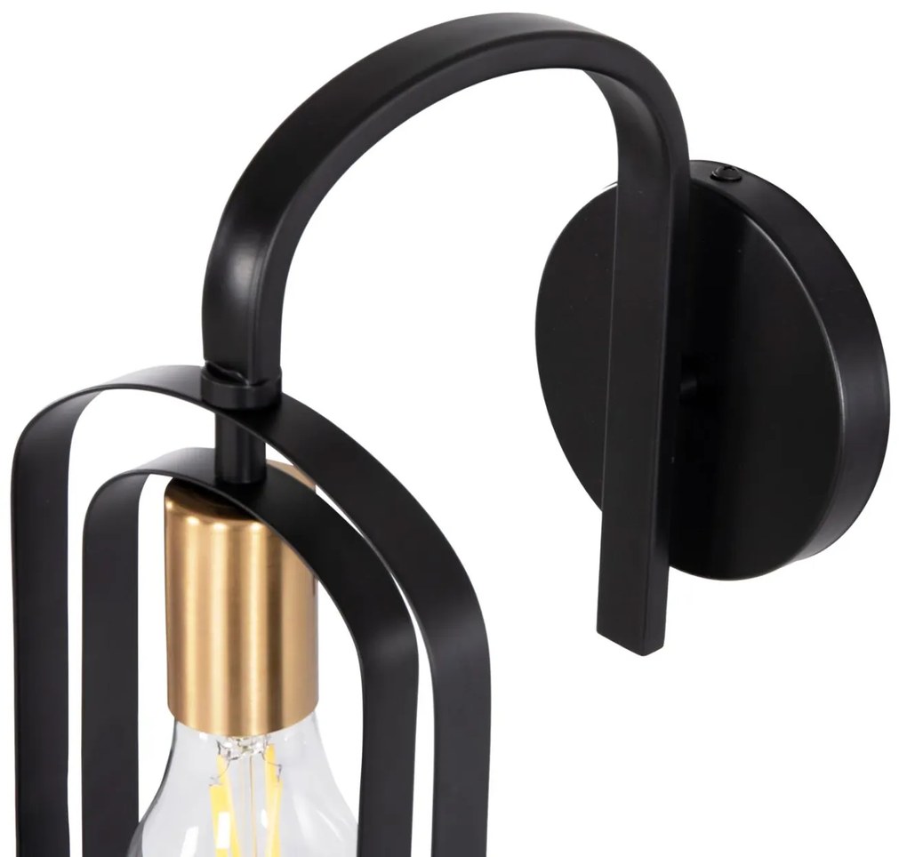 Απλίκα Τοίχου BIUT C7443.11 Μέταλλο Μαύρο - Χρυσό Ντούι 16x19x38Υ εκ. 16x19x38 εκ.