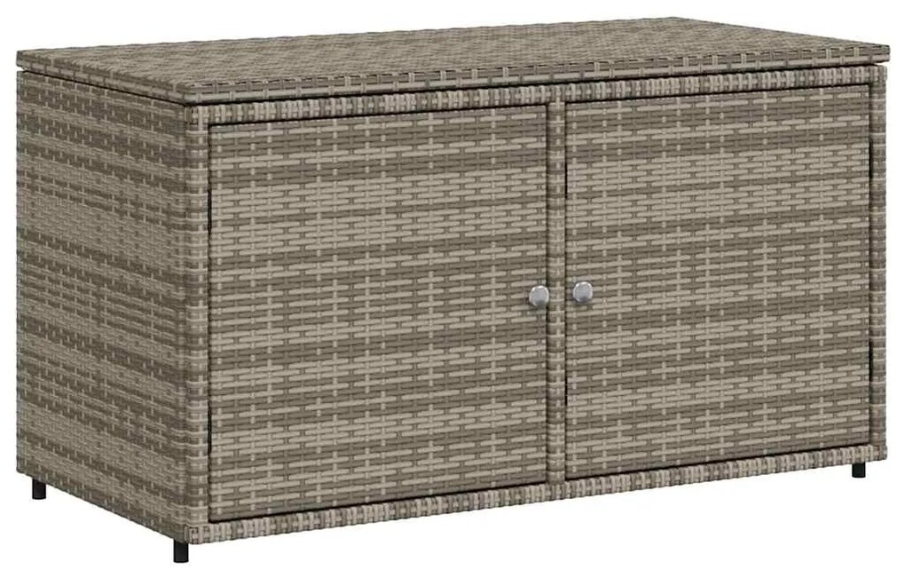 vidaXL Ντουλάπι Αποθήκευσης Κήπου Γκρι 110x55,5x60,5 εκ. Συνθ. Ρατάν