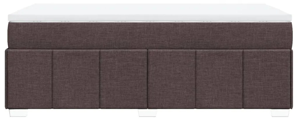 Κρεβάτι Boxspring με Στρώμα Σκούρο Καφέ 90x200 εκ. Υφασμάτινο - Καφέ