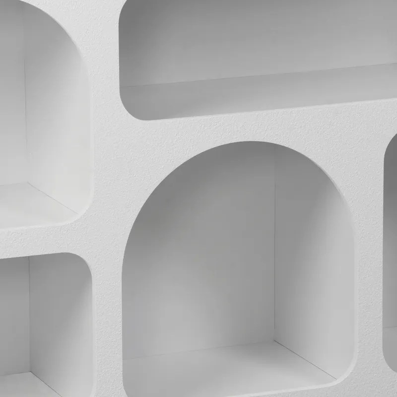 Μπουφές Emersi pakoworld με ράφια mdf σε λευκή απόχρωση 164x34x76εκ