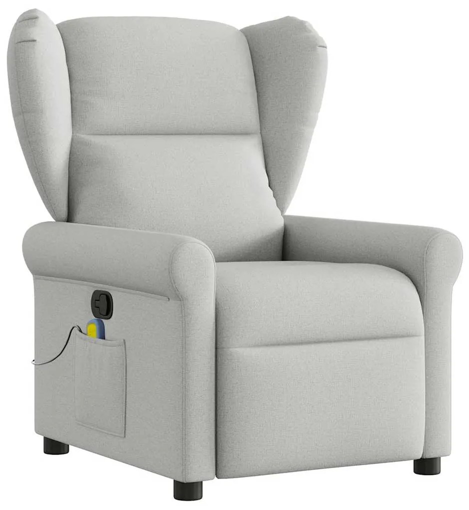 vidaXL καρέκλα ανάκλισης μασάζ Cloud Grey Fabric