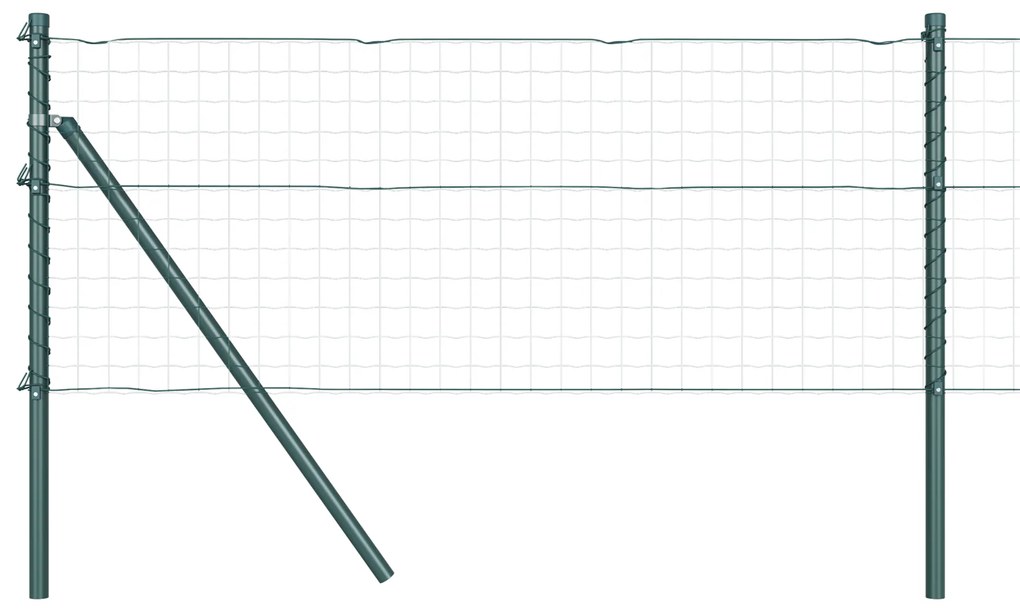 vidaXL Γκριζωποί Πόλοι Φράχτη 13 τεμάχια Ø32 mm 80 cm Γαλβανισμένος Χάλυβας