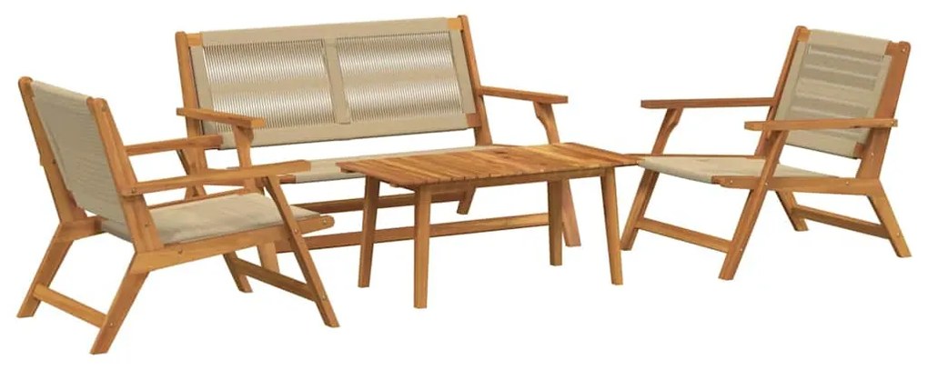 vidaXL Κήπου Καρέκλες με Τραπέζι 4 pcs Μπεζ 90 x 45 x 40 cm