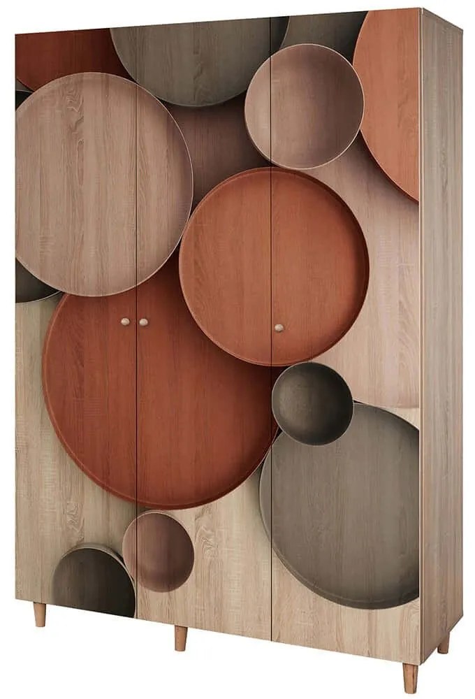 Ντουλάπα Τρίφυλλη Lena 869VEL8666 135x52x192cm Multi Τρίφυλλη