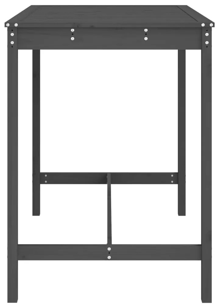vidaXL Τραπέζι Κήπου Γκρι 121 x 82,5 x 110 εκ. από Μασίφ Ξύλο Πεύκου