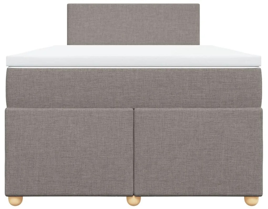 Κρεβάτι Boxspring με Στρώμα Taupe 120x200 εκ. Υφασμάτινο - Μπεζ-Γκρι