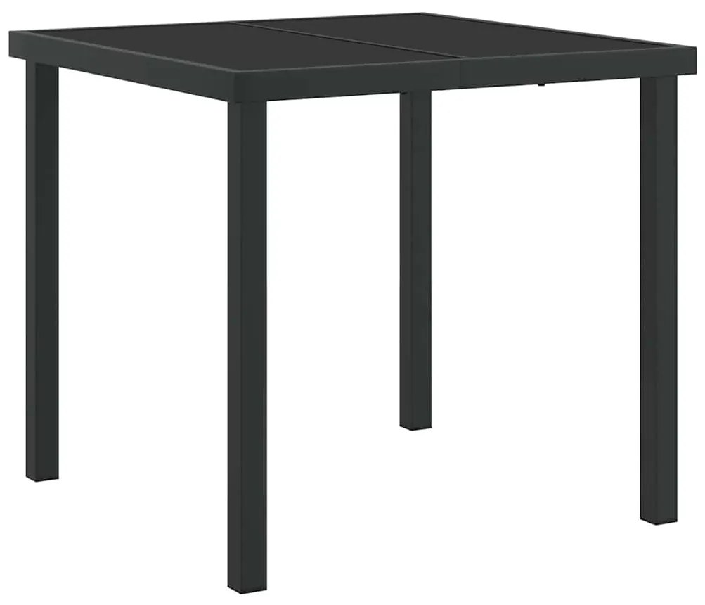 vidaXL Σέτ φαγητού για κήπο 5 pcs Μαύρο Χάλυβας με επίστρωση πούδρας