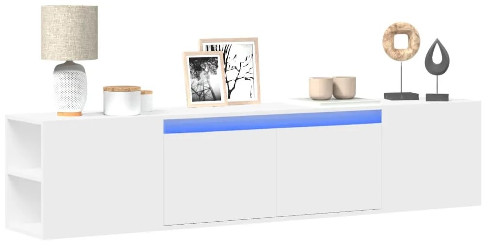 vidaXL Έπιπλο Τοίχου Τηλεόρασης με LED Λευκό 180x31x39,5 εκ.