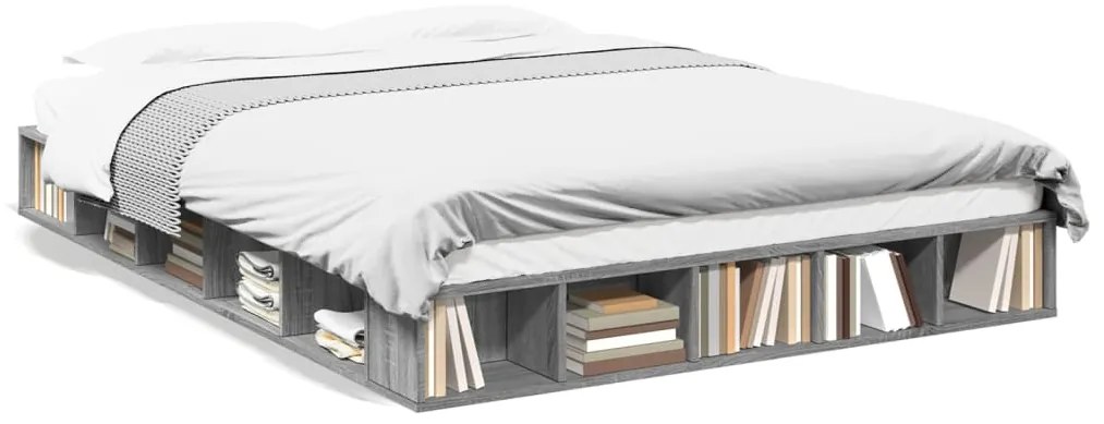 vidaXL Πλαίσιο Κρεβατιού Γκρι Sonoma 160x200 εκ. Επεξεργασμένο Ξύλο