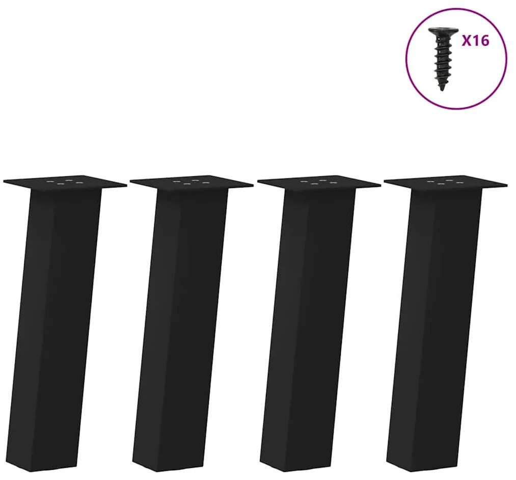 Πόδια Τραπεζιού Σαλονιού 4 τεμ. Μαύρο Ατσάλι 30 εκ.