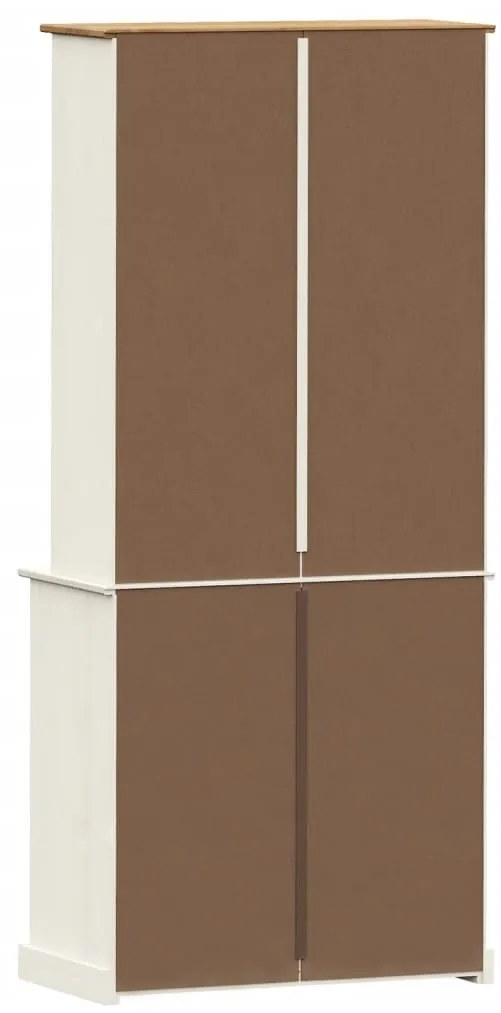 vidaXL Βιτρίνα VIGO Λευκή 80 x 40 x 176 εκ. από Μασίφ Ξύλο Πεύκου