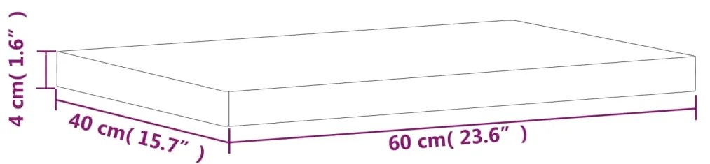 vidaXL Πάγκος Μπάνιου 60x40x4 εκ. από Μασίφ Ξύλο Οξιάς