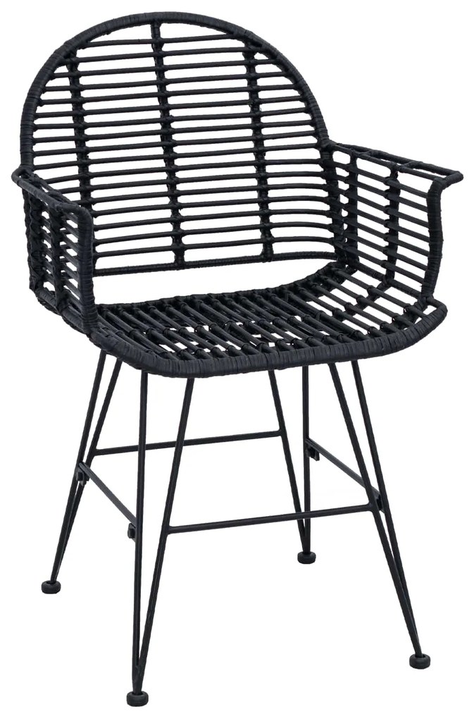 vidaXL Καρέκλα τραπεζαρίας 2 pcs Μαύρο 44 x 44 x 74 εκ.