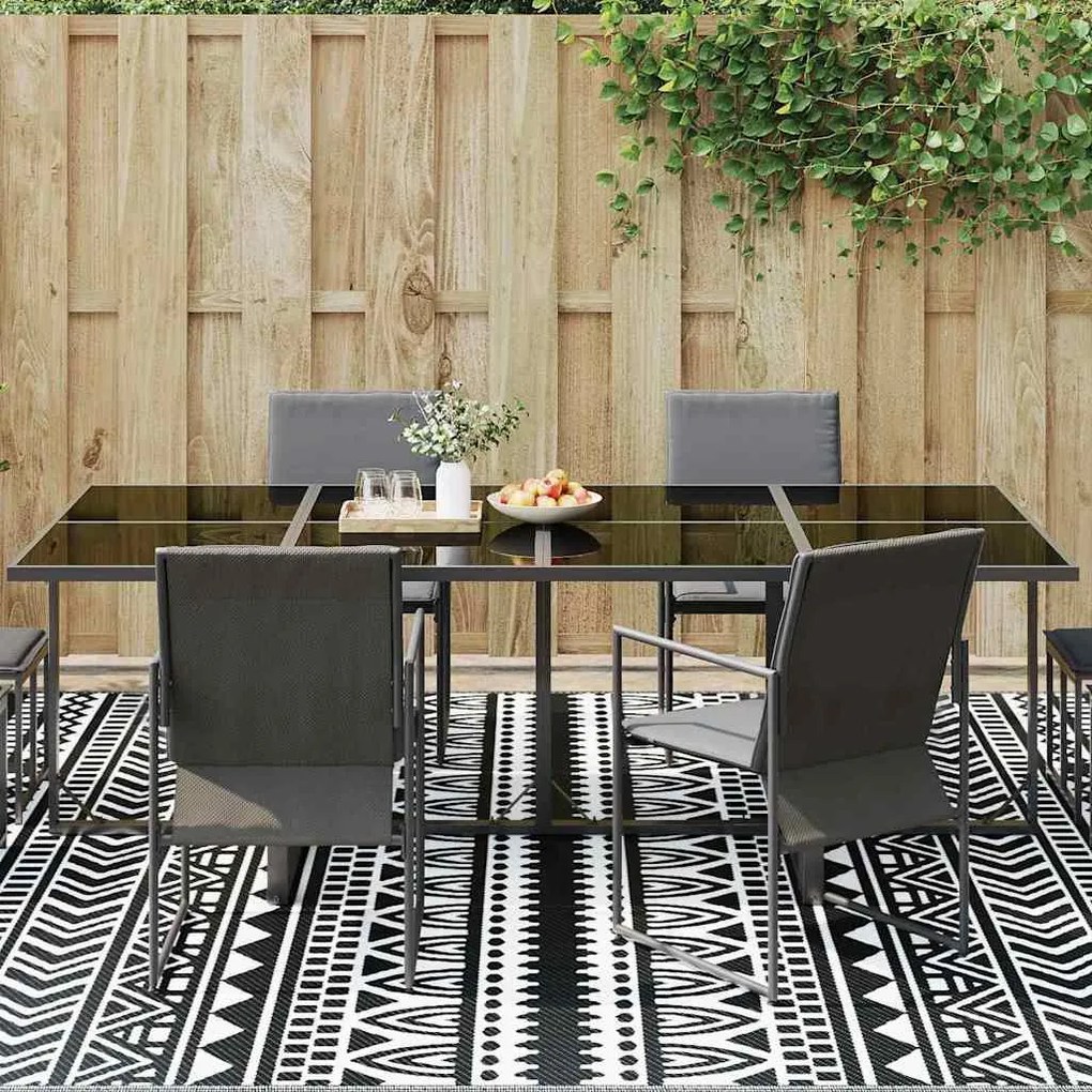 vidaXL Χαλί εξωτερικού χώρου Μαύρο και λευκό 300 x 400 cm PP