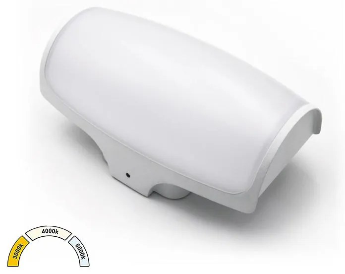 Adeleq Απλίκα LED Αλουμινίου Ορθογώνια Οβάλ 12W CCT ΙΡ54 Λευκή 3-8120