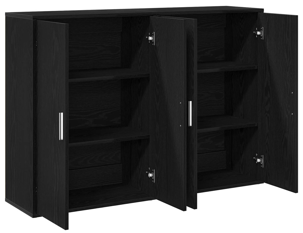 vidaXL Μπουφέδες 2 τμχ Μαύρο Δρύς 60x31x84 εκ Επεξεργασμένο Ξύλο