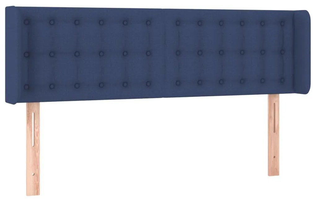 vidaXL Κεφαλάρι Κρεβατιού LED Μπλε 147x16x78/88 εκ. Υφασμάτινο