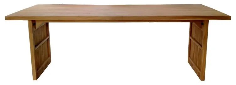 Τραπέζι Zibra teak ξύλο σε φυσική απόχρωση 220x100x75εκ 220x100x75 εκ.