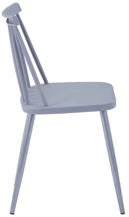 Καρέκλα Aurora I pp σε γκρι απόχρωση-πόδι μεταλλικό γκρι 43x48x79εκ 43x48x79 εκ.