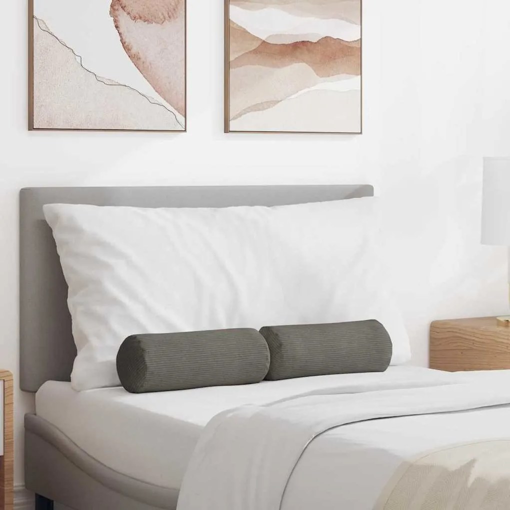 vidaXL Μαξιλάρια Στήριγμα 2 pcs Ανοιχτό γκρι Ø 15 x 40 εκ