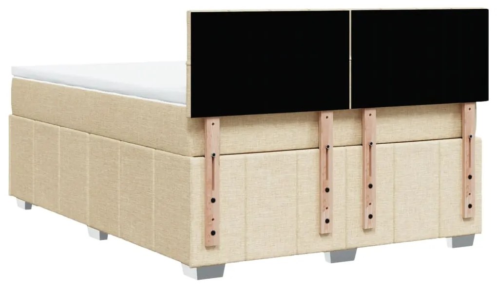 vidaXL Κρεβάτι Boxspring με Στρώμα Κρεμ 160x200 εκ. Υφασμάτινο