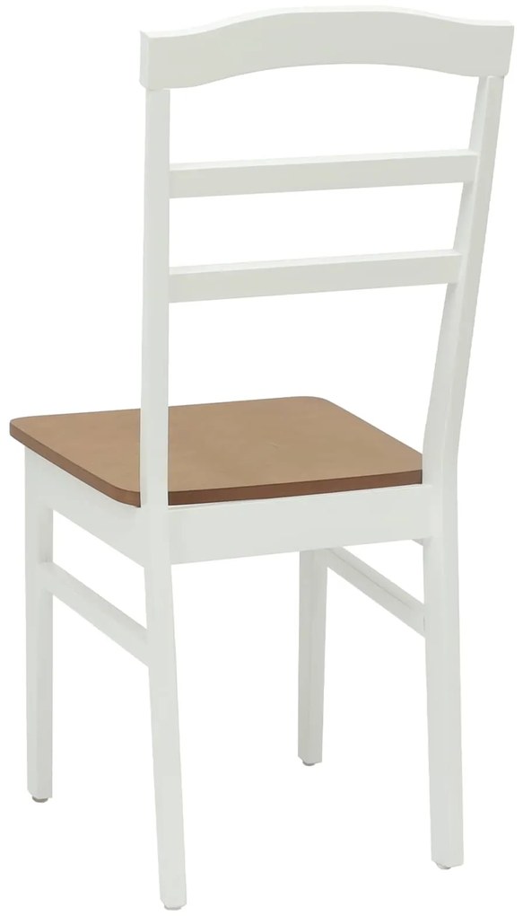 vidaXL Καρέκλα τραπεζαρίας 2 pcs Λευκό και Φυσικό Στερεό Ξύλο Ραβέντι