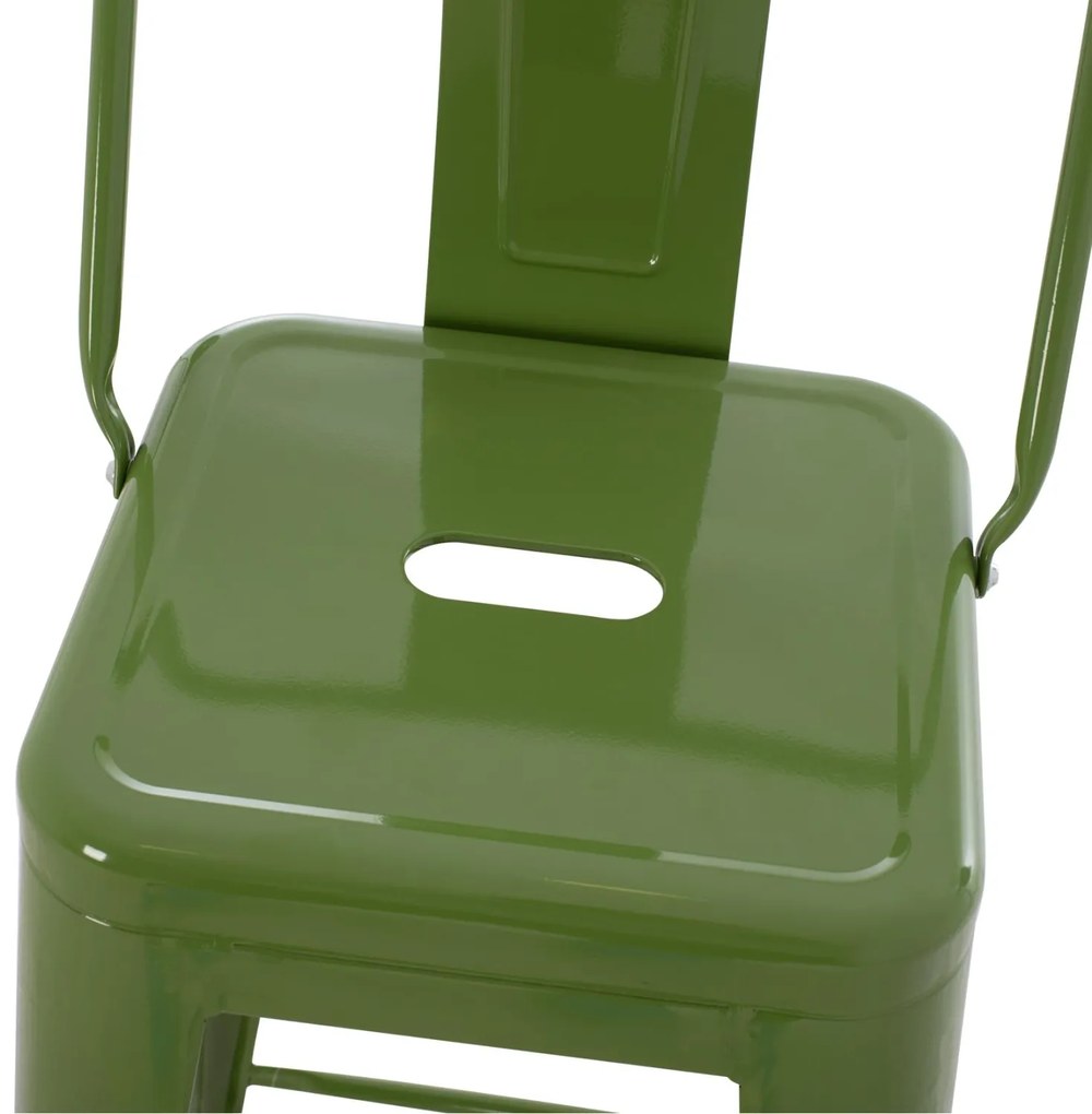 Σκαμπό μπάρ με πλάτη Melita-Pro Μεταλλικό Light Olive Green 42x42x100Υ εκ. 42x42x100 εκ.