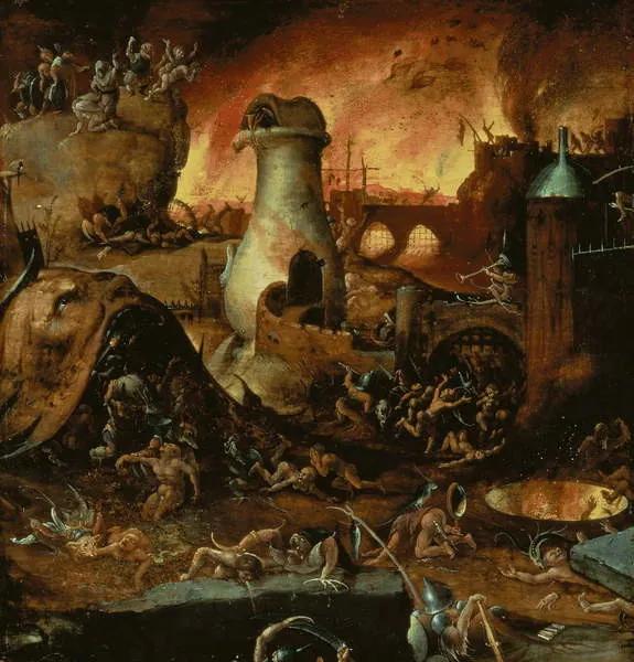 Hieronymus (school of) Bosch - Εκτύπωση έργου τέχνης Hell, (40 x 40 cm)