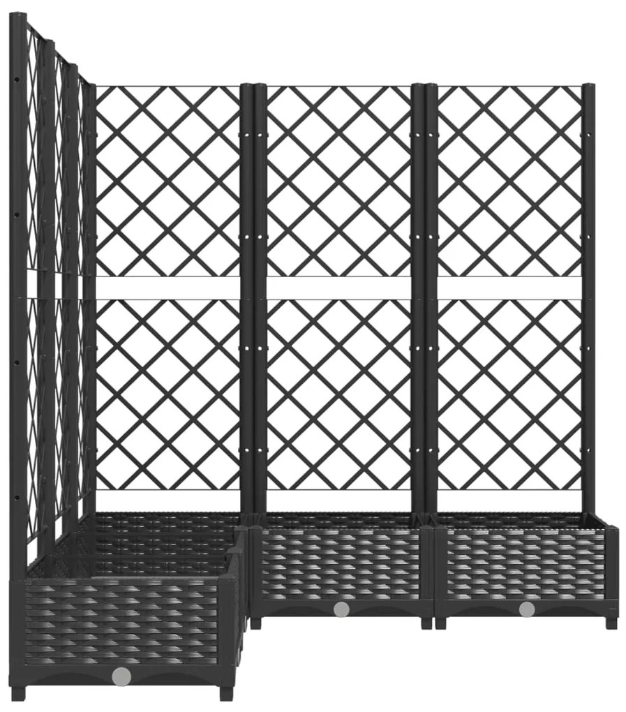 vidaXL Ζαρντινιέρα Κήπου με Καφασωτό Μαύρο 120x120x121,5 εκ. από PP