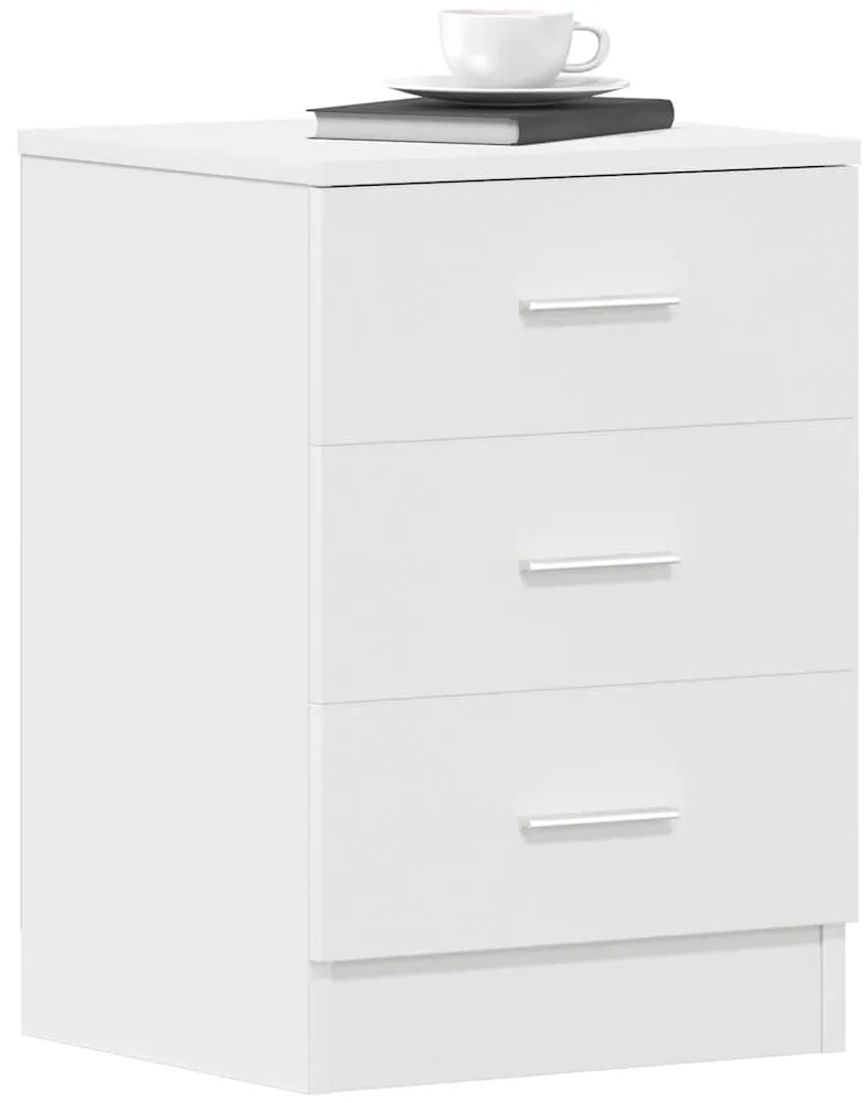 vidaXL Κομοδίνα 2 τεμ. Λευκά 38 x 35 x 56 εκ. από Επεξ. Ξύλο