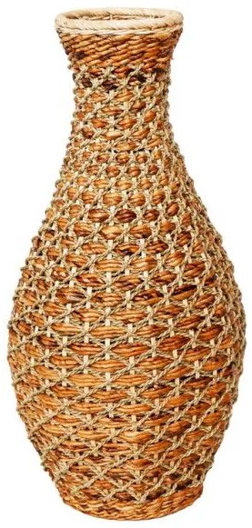 Βάζο Gucre I Inart ξύλο-rattan pe Φ30x70εκ 337-000033 337-000033 Μπεζ