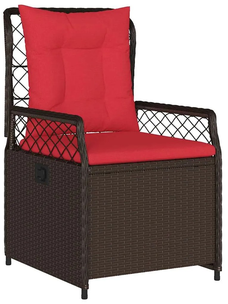 vidaXL Σέτ φαγητού για κήπο 5 pcs Καφέ συνθετικό ρατάν