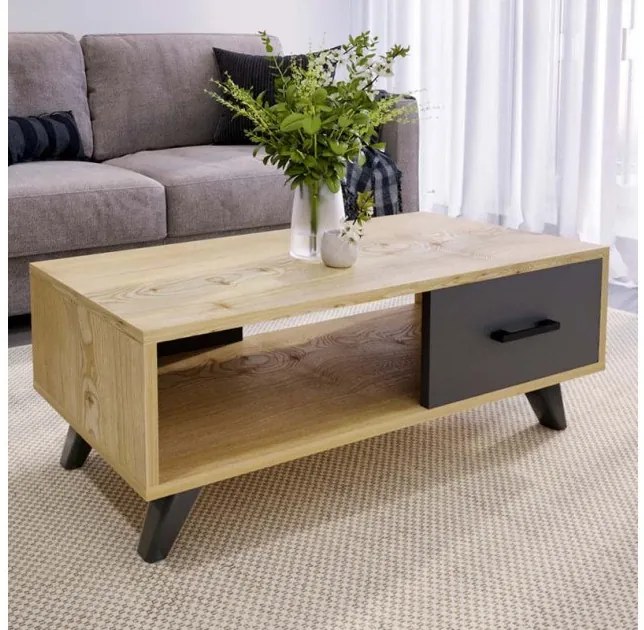 Τραπεζάκι σαλονιού Gilbert Megapap από μελαμίνη sapphire oak - ανθρακί 90x45x35εκ. GP041-0047,1-GP041-0047,1-Ανθρακί GP041-0047,1