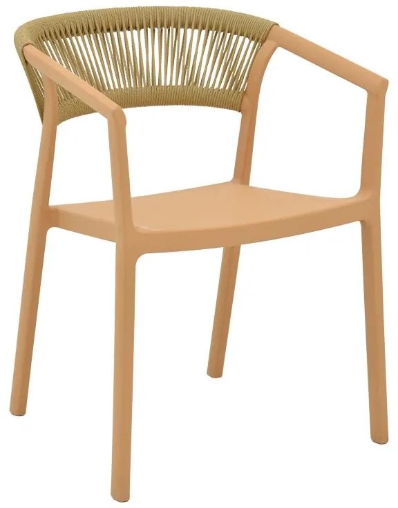 Καρέκλα - Πολυθρόνα Sillia στοιβαζόμενη pp cappuccino - μπεζ rattan 55x52x74,5 εκ. 55x52x74.5 εκ.