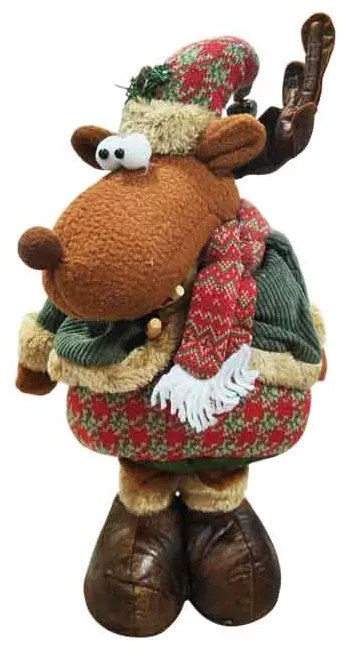 Διακοσμητικός Άγιος Βασίλης Υφασμάτινος με Ρυθμιζόμενο Ύψος 54–79cm - Fabric Santa Claus Decoration with Adjustable Height