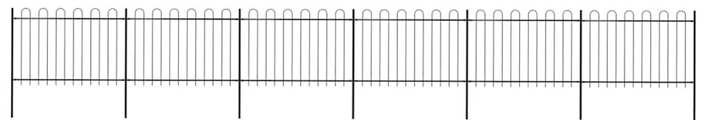 vidaXL Φράχτης Κήπου με Κορυφή από Ατσάλι 1070x120 εκ. Μαύρος