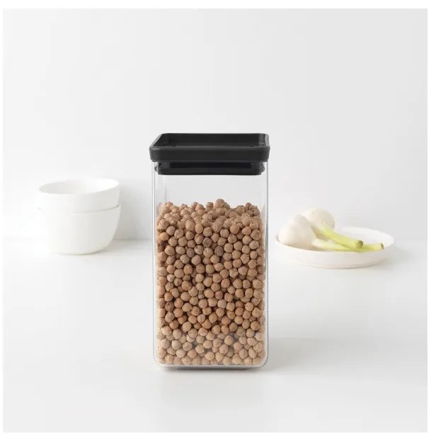 Βάζο αποθήκευσης Brabantia Tasty+ 1001172, 1,6 l, Πλυντήριο πιάτων και ψυγείο, Σκούρο γκρι