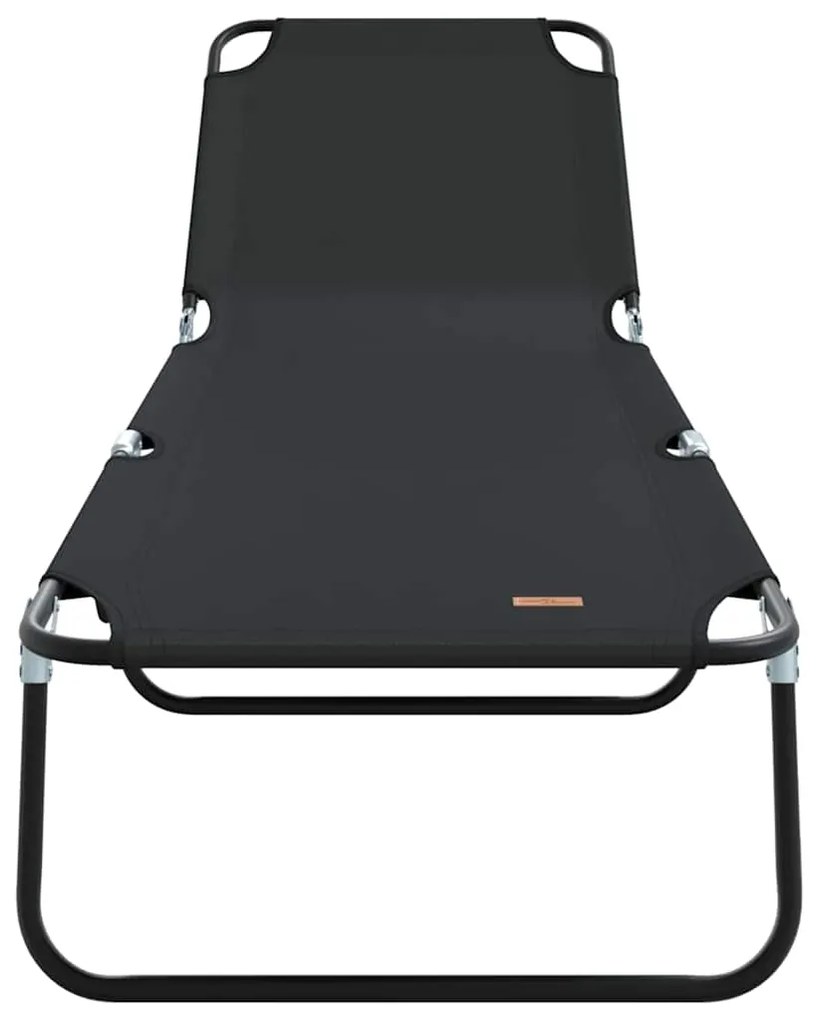 vidaXL Πτυσσόμενη ξαπλώστρα 2 pcs Μαύρο 188 x 57 x 86,5 εκ.