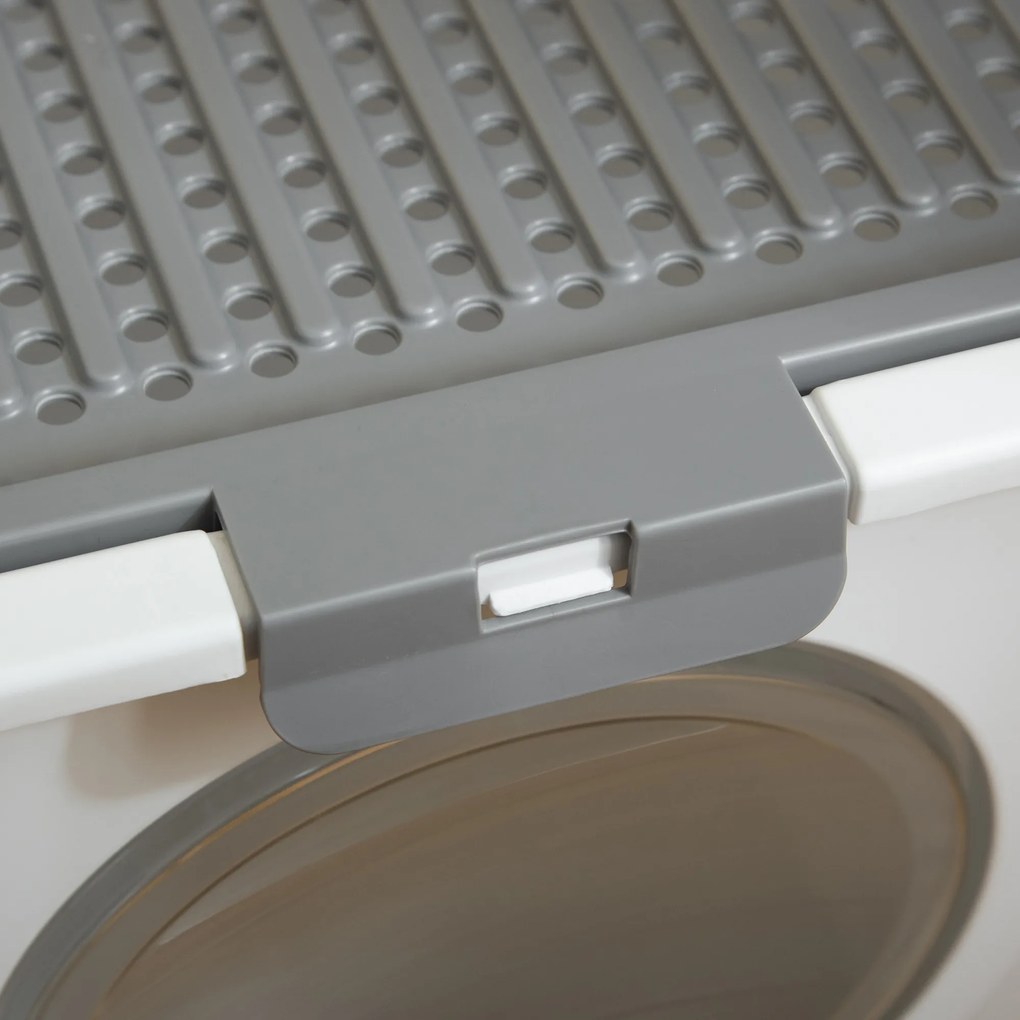 Γάτα τουαλέτας, 2-way τουαλέτα γάτας, συμπεριλαμβανομένης της σέσουλας, Λευκό + Γκρι