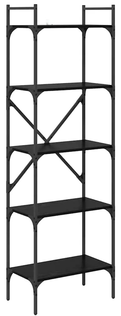 vidaXL Βιβλιοθήκη Μαύρη Οξυά 56 x 32 x 174 cm Επεξεργασμένο ξύλο