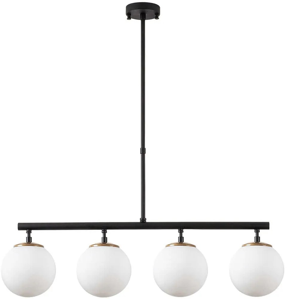 Φωτιστικό Οροφής - Ράγα Fazli 942FLG1190 70x15x43/87cm 4xE14 40W Black-White Opviq