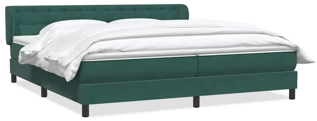 vidaXL Box Spring Κρεβάτι με στρώματα Σκούρο πράσινο Βελούδινο