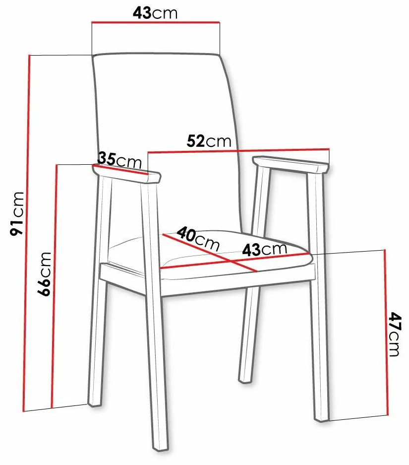 Καρέκλα Victorville 336, Καφέ, Καρυδί, 91x43x40cm, 7 kg, Ταπισερί, Ξύλινα, Μπράτσα, Ξύλο: Σημύδα | Epipla1.gr