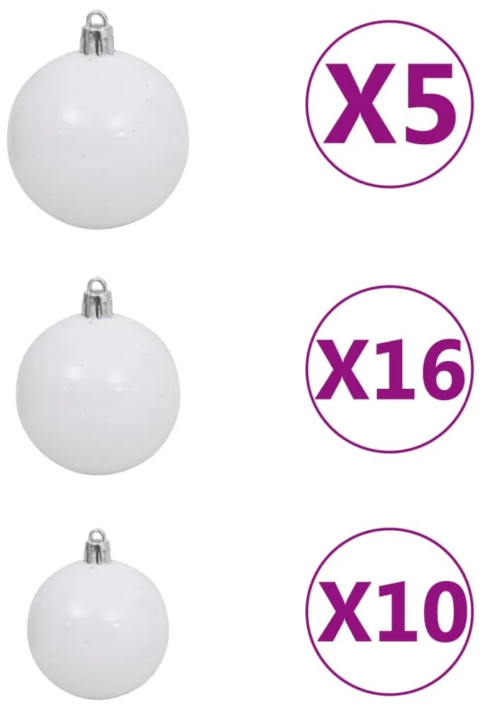 vidaXL Γιρλάντα Χριστουγεννιάτικη με LED & Μπάλες Πράσινη 20 μ. PVC